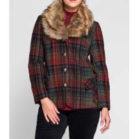 Marken-Kurzjacke m. Webpelz, bunt