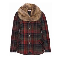 Marken-Kurzjacke m. Webpelz, bunt