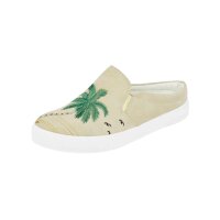 Velours sabot with embroidery, beige