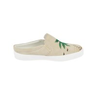 Velours sabot with embroidery, beige