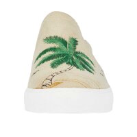 Velours sabot with embroidery, beige