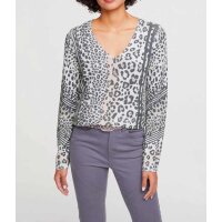 Megztinis su raštu, pilkai smėlinės spalvos