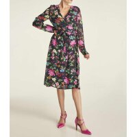 Wrap dress, black-multicolour