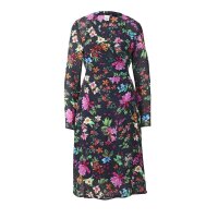 Wrap dress, black-multicolour