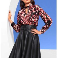 Print blouse, black-red
