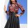 Designer-Druckbluse, schwarz-rot