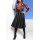 Designer-Druckbluse, schwarz-rot