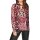 Designer-Druckbluse, schwarz-rot