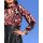 Designer-Druckbluse, schwarz-rot