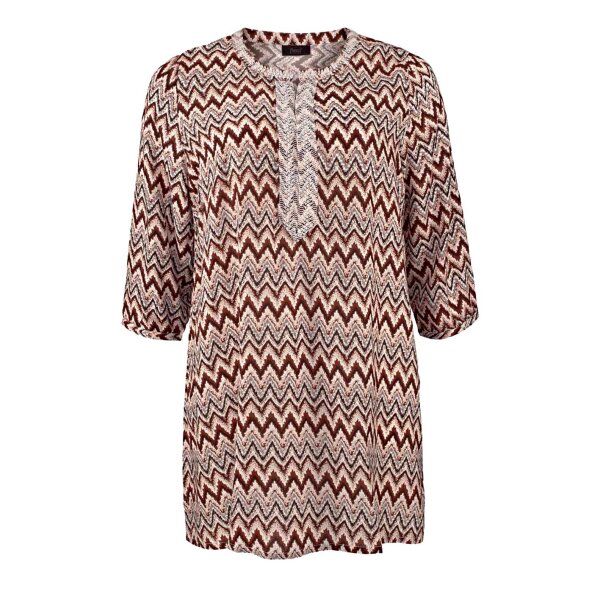 Tunic, beige-print