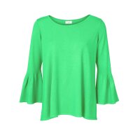 Designer-Pullover m. Volants, grün