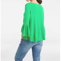 Designer-Pullover m. Volants, grün