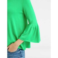 Designer-Pullover m. Volants, grün