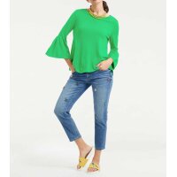 Designer-Pullover m. Volants, grün