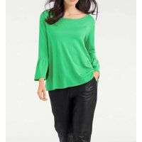 Designer-Pullover m. Volants, grün