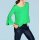 Designer-Pullover m. Volants, grün