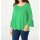 Designer-Pullover m. Volants, grün