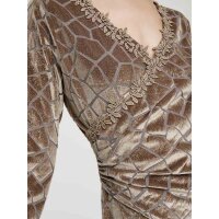Spitzen-Samt-Ausbrennershirt, taupe