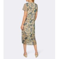 Designer-Druck-Chiffonkleid, mittelblau-smaragd