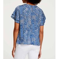 Print blouse, blue-white