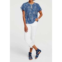 Print blouse, blue-white