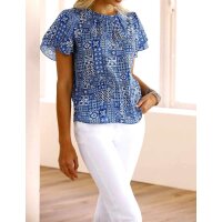 Print blouse, blue-white