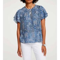 Print blouse, blue-white