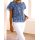 Print blouse, blue-white