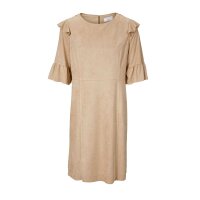Designer-Velourslederimitatkleid, sand