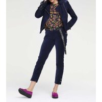 Velours biker jacket, navy