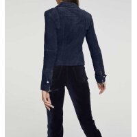Velours biker jacket, navy