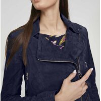 Velours biker jacket, navy