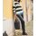 Stretchhose m. Lederimitat Flecht-Details, schwarz