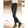 Stretchhose m. Lederimitat Flecht-Details, schwarz