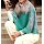 Kaschmir-Merino-Poncho m. Webpelz, smaragd
