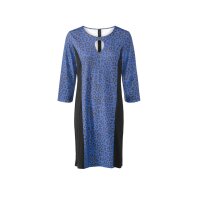 Jersey dress, royal blue / black