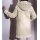 Lamb fur jacket with woven hems, sand