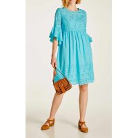 Dress with embroidery, turquoise