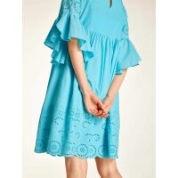 Dress with embroidery, turquoise