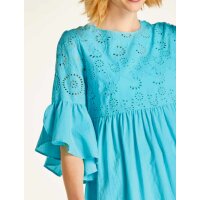 Dress with embroidery, turquoise