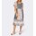 Designer-Druckkleid, jeansblau-hellrosé