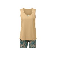 Jersey-Shorty, camel-salbei-bedruckt