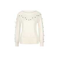 Sweater with bead trim, ecru