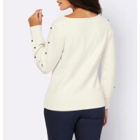 Sweater with bead trim, ecru