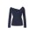 Effektgarn-Dekolleté-Pullover, marine