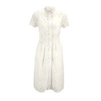 Dress with eyelet embroidery, offwhite