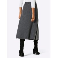 Pleat wool mix skirt, grey blend
