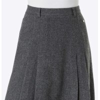 Pleat wool mix skirt, grey blend