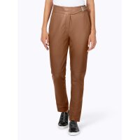 Lammnappaleder-Hose m. Gürtel, cognac