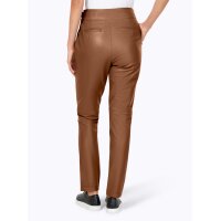 Lammnappaleder-Hose m. Gürtel, cognac